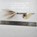 8-in Bucktail Lure, Great Lakes Fishing and Inland Lake Baits for Walleye, Muskie, Pike and Big Fish, Tan + White - BuchesBackwaterBaits.com