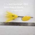8-in Bucktail Fishing Lure, Yellow, for Muskie, Pike and Walleye Fishing - BuchesBackwaterBaits.com