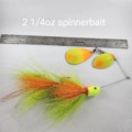 Double Blade Spinner Bait for Musky, Pike and Walleye Fishing in the Great Lakes and Inland Lakes, Hand-Tied, High-Quality, Orange-Yellow Color - Buchesbackwaterbaits.com