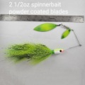 Double Blade Spinner Bait for Musky, Pike and Walleye Fishing in the Great Lakes and Inland Lakes, Hand-Tied, High-Quality, Green-Yellow-Black Color - Buchesbackwaterbaits.com