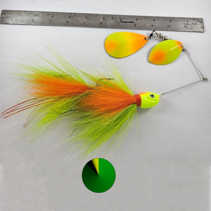 Double Blade Spinner Bait for Musky, Pike and Walleye Fishing in the Great Lakes and Inland Lakes, Hand-Tied, High-Quality, Multi-Color - Buchesbackwaterbaits.com