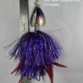 10-inch Flashtail Fishing Lures for Big Fish, Hand-Tied Baits, Powder Coated Blades, Purple Iridescent Skirt - BuchesBackwaterBaits.com