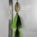 11-inch Bucktail Fishing Lure for the Great Lakes or Inland Lakes in the Region, Hand-Tied Bait, Green-Black Color - BuchesBackwaterBaits.com