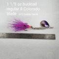 7-inch Bucktail Fishing Bait Lure, Hand-Tied, Single Colorado Blade for Muskie, Pike, Walleye in Great Lakes Region - BuchesBackwaterBaits.com